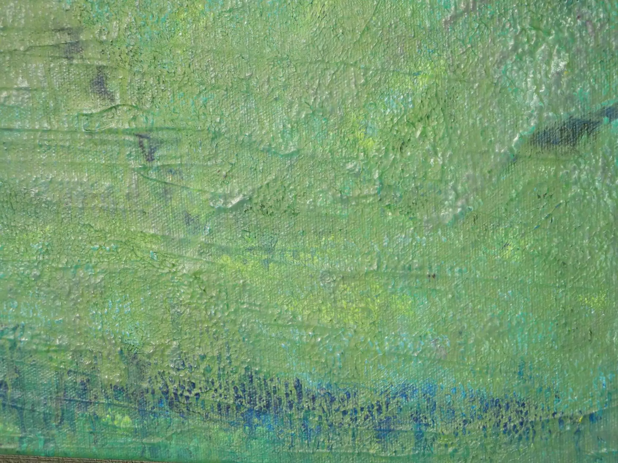 green and bronze abstract acrylic art