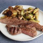 Pan Seared Sirloin Steak with Sprouts and Potatoes 7689