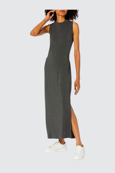 Daily Ritual Women's Jersey Standard-Fit Mock-Neck Maxi Dress