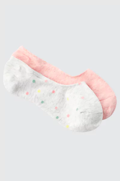 Dotted & Heathered No Show Sock Set