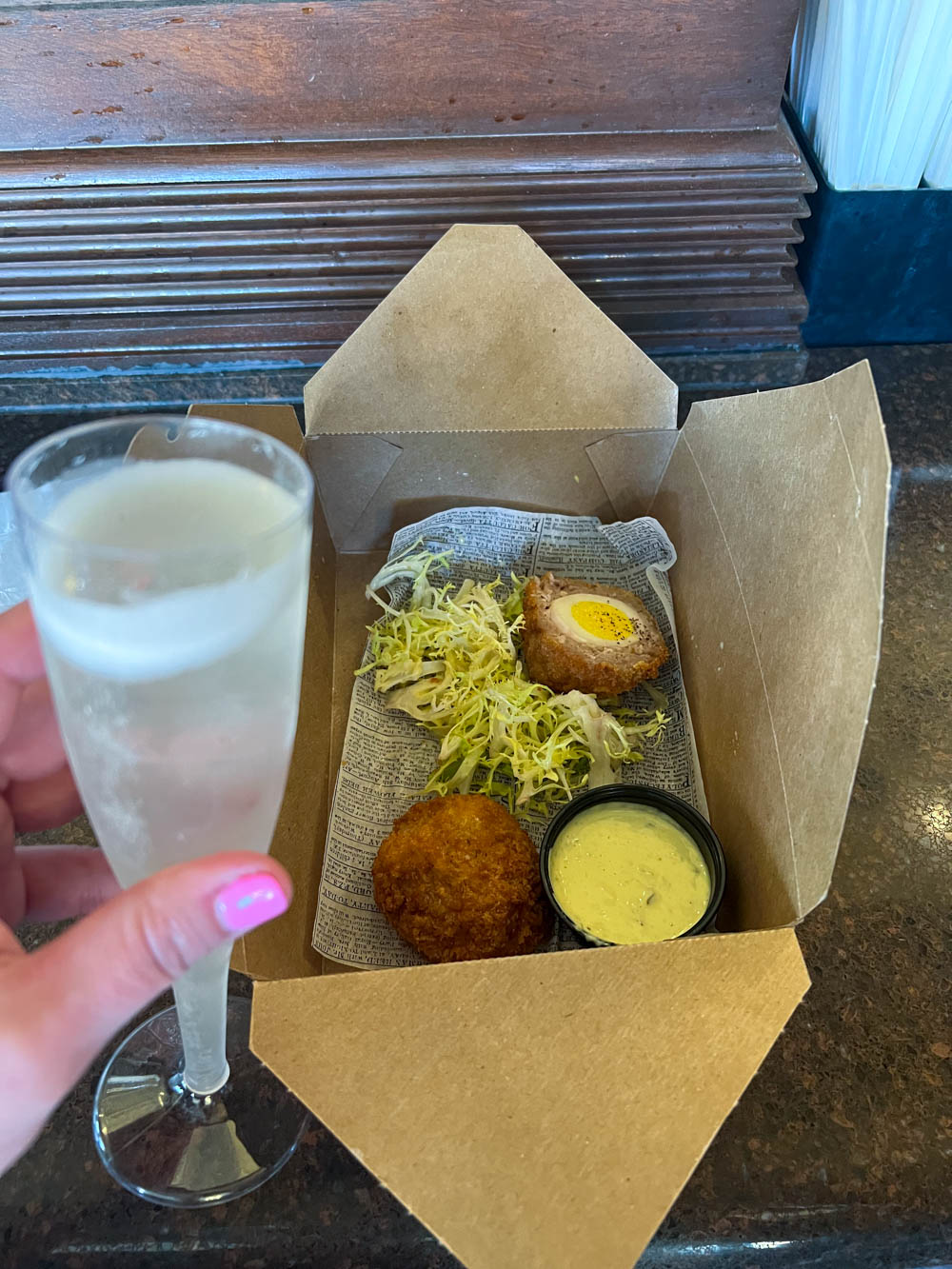 Champagne and Scotch Egg