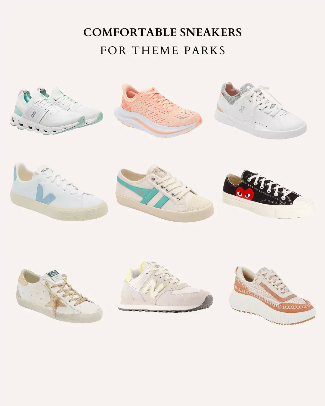 Comfortable Sneakers for theme parks