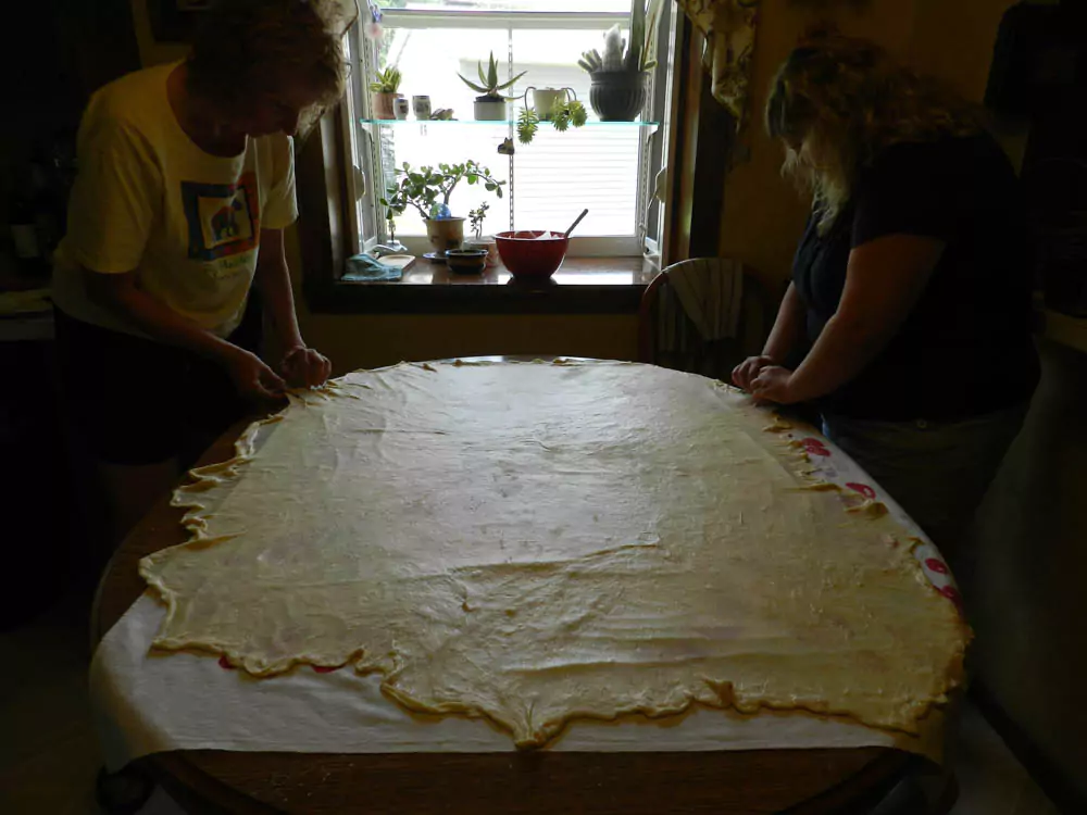 really stretched dough