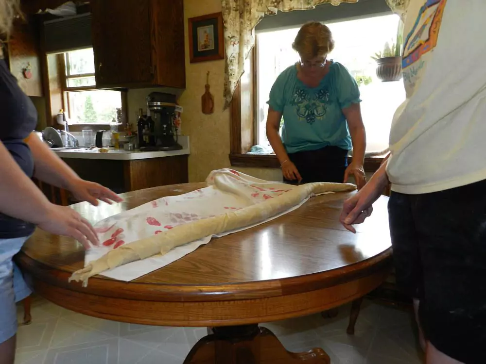 rolling the pastry