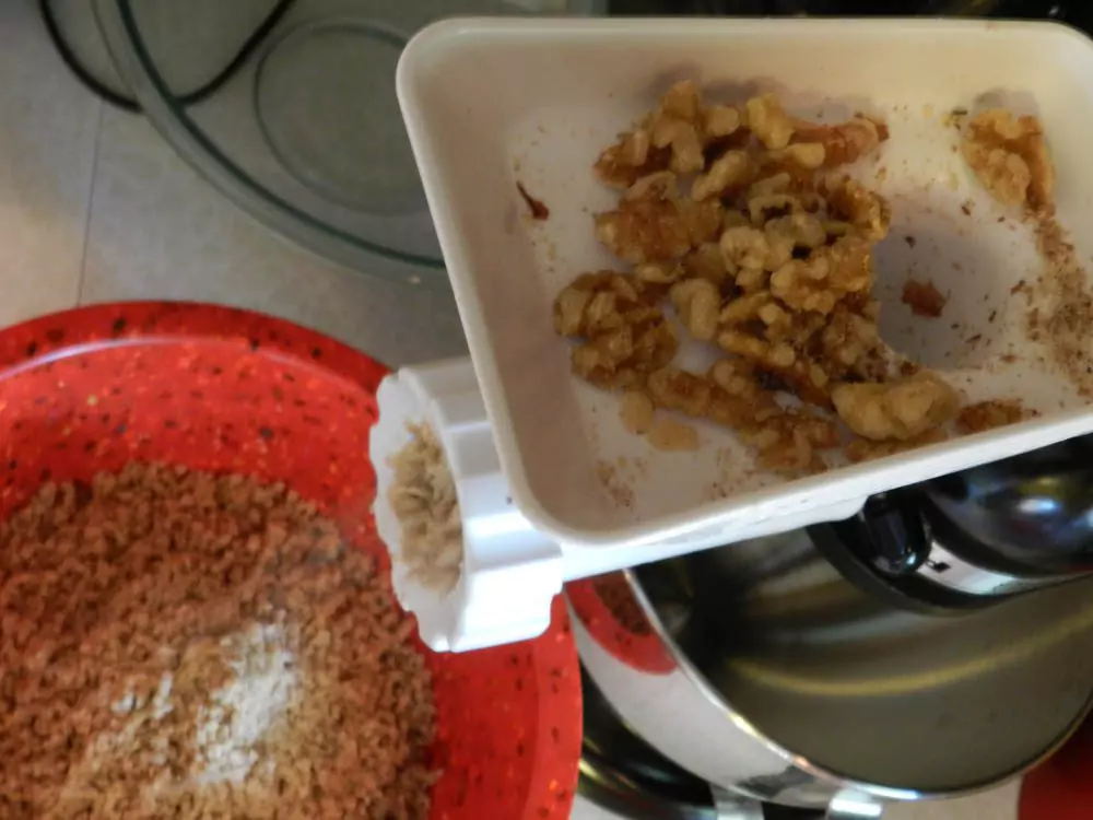 shredding walnuts
