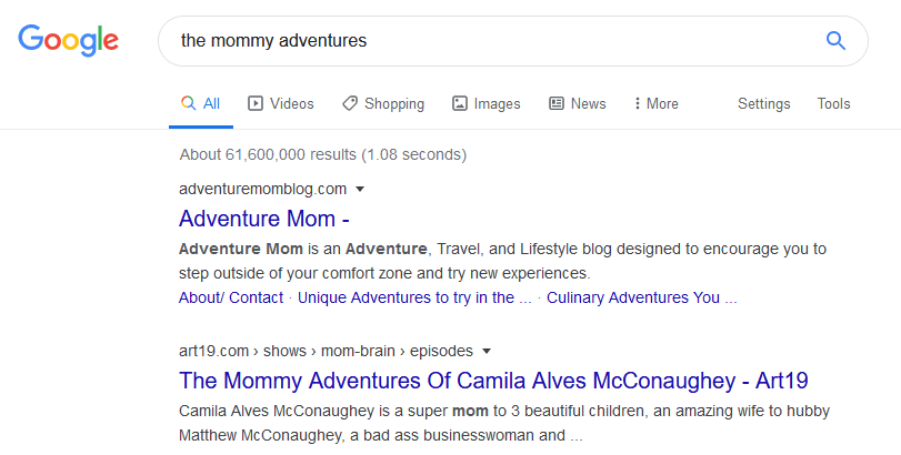 MommyAdventureGoogleResults