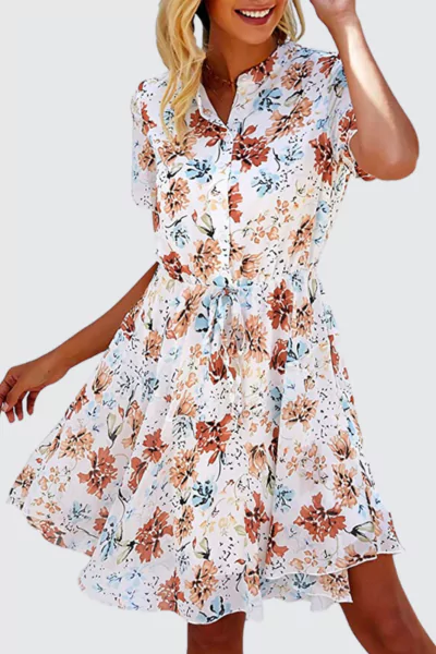 BTFBM Dress Floral Print Swing Dress
