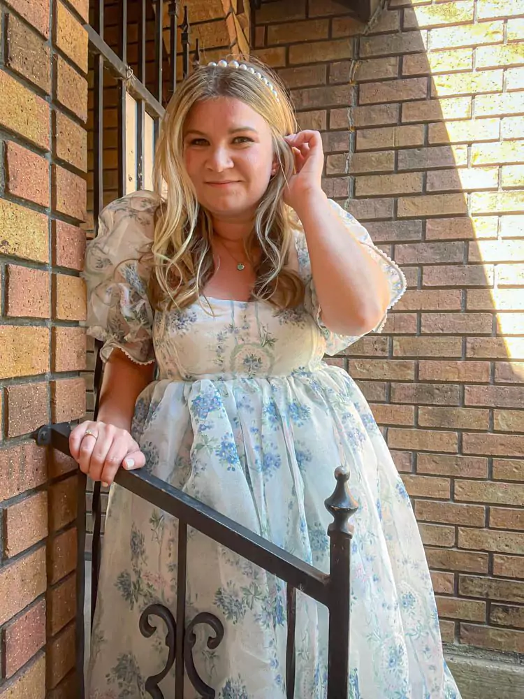 Dallas Dreamhaus brick back Katie Kinsley Selkie Puff Sleeve Dress