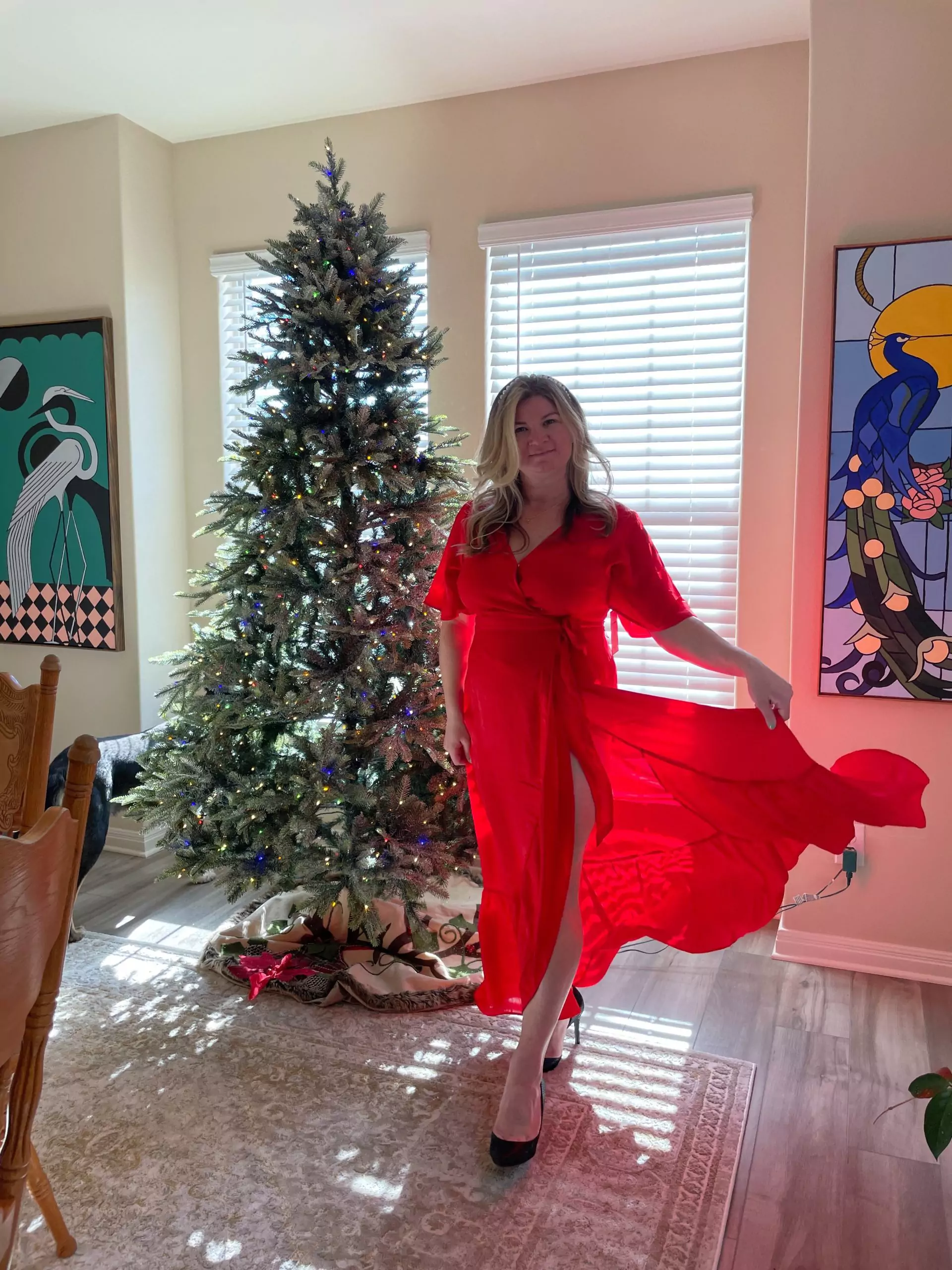 From Paris With Love Red Maxi Wrap Dress