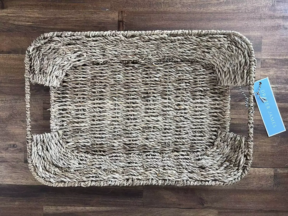 draper james woven seagrass tray
