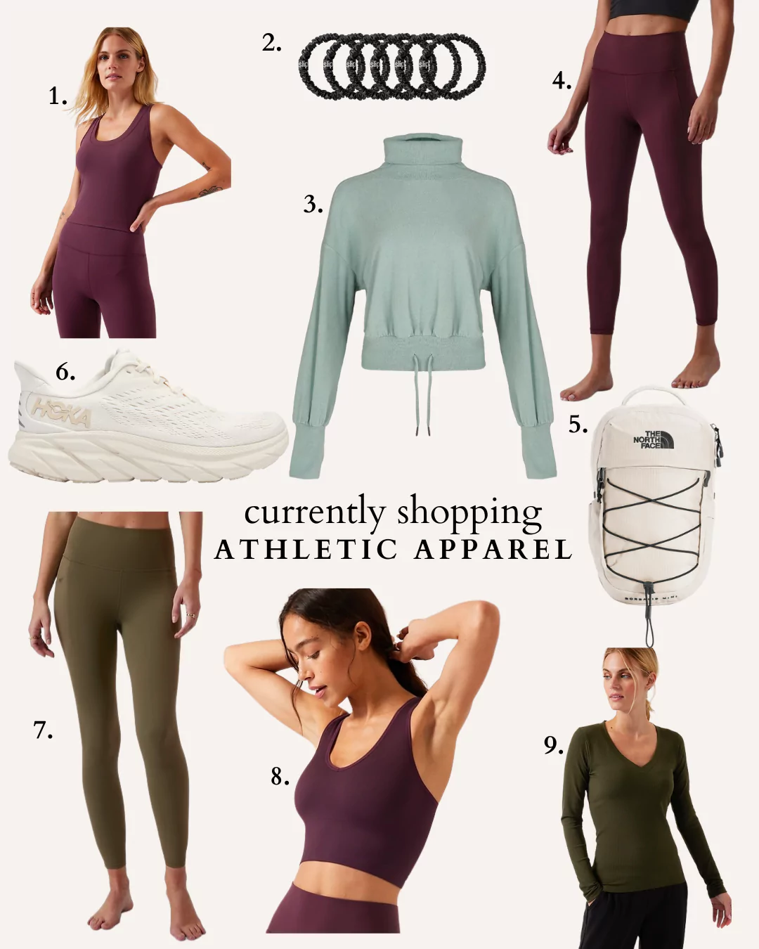 athletic apparel collage
