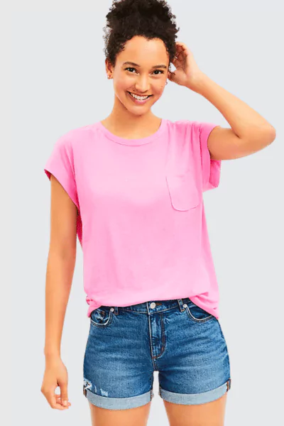 LOFT Linen Blend Pocket Tee