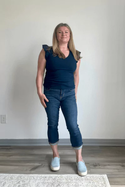 Smocked Flutter V-Neck Top