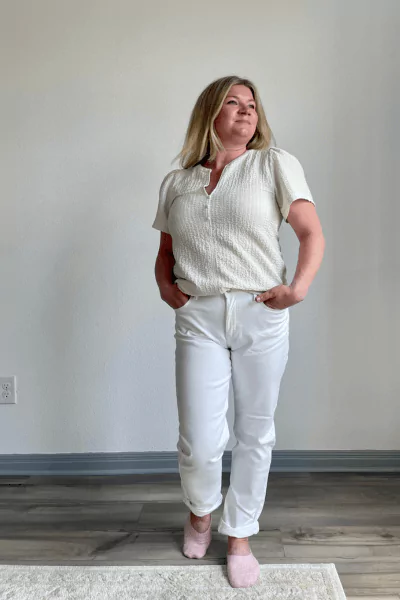 White Girlfriend Jeans