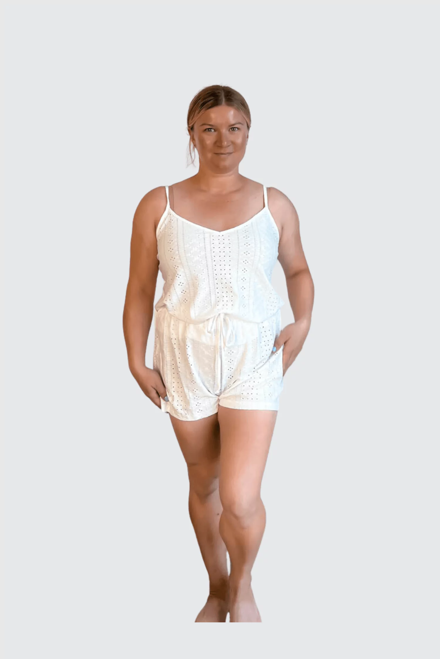 Ekouaer Women's Soft Eyelet Cami Pajama Sets