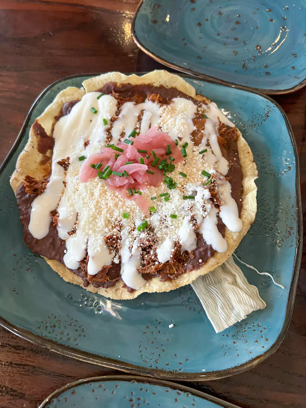 eating and drinking around the world at Epcot Tlayuda at Hacienda De San Angel