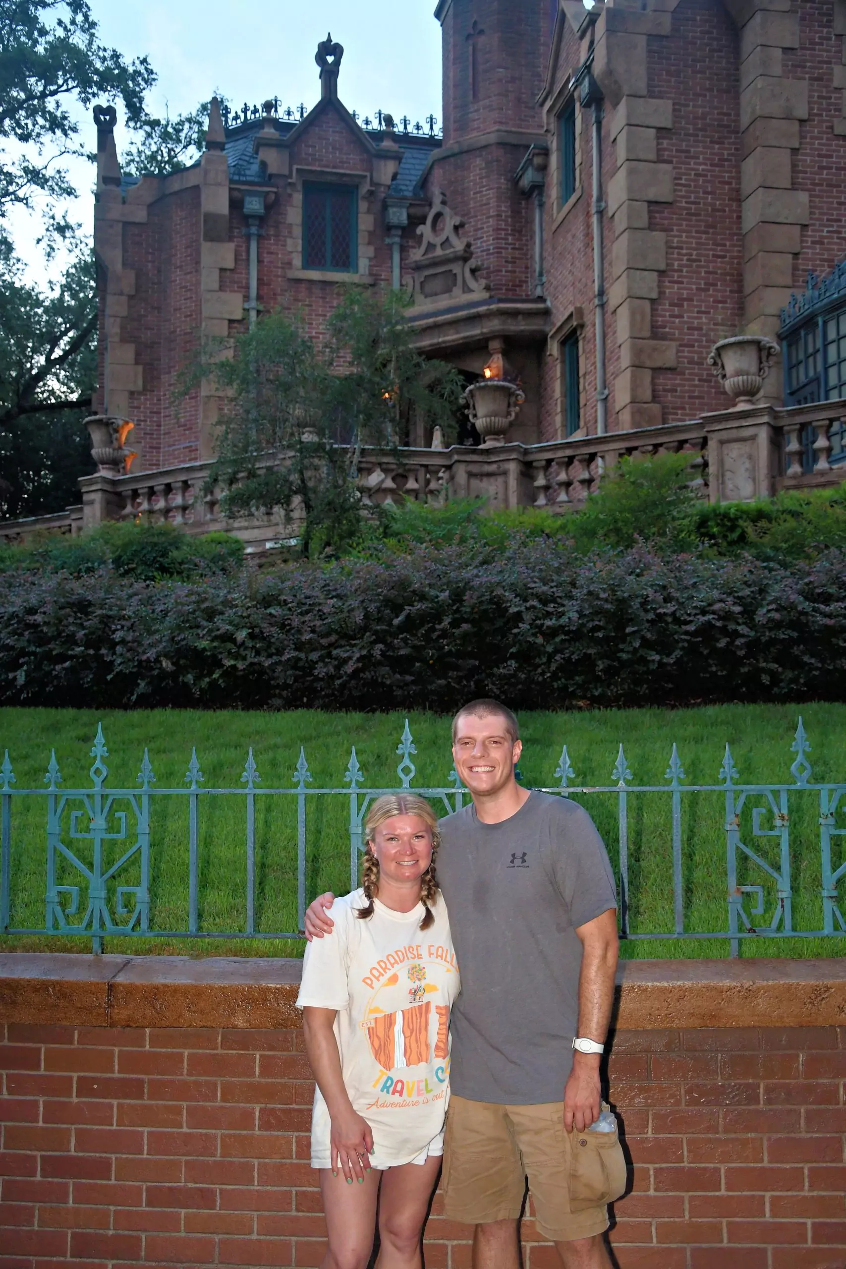 Katie and Zack outside Haunted Mansion