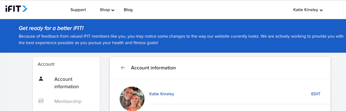Monthly Life Update: September 2023 ifit website update message