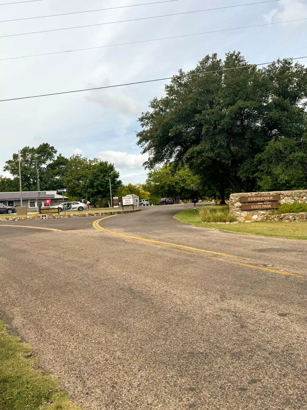 Eisenhower State Park Entrance Sign distant