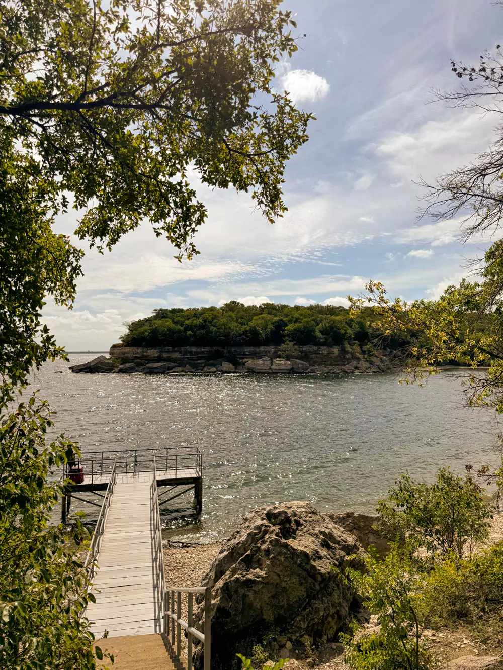 View of Lake Texoma from a fishing pier at Eisenhower State Park