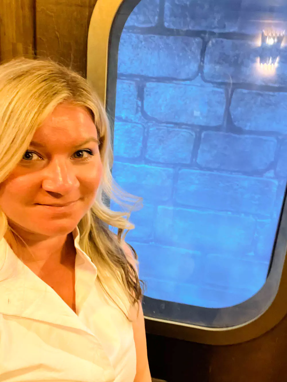 Katie on the train at Santaland