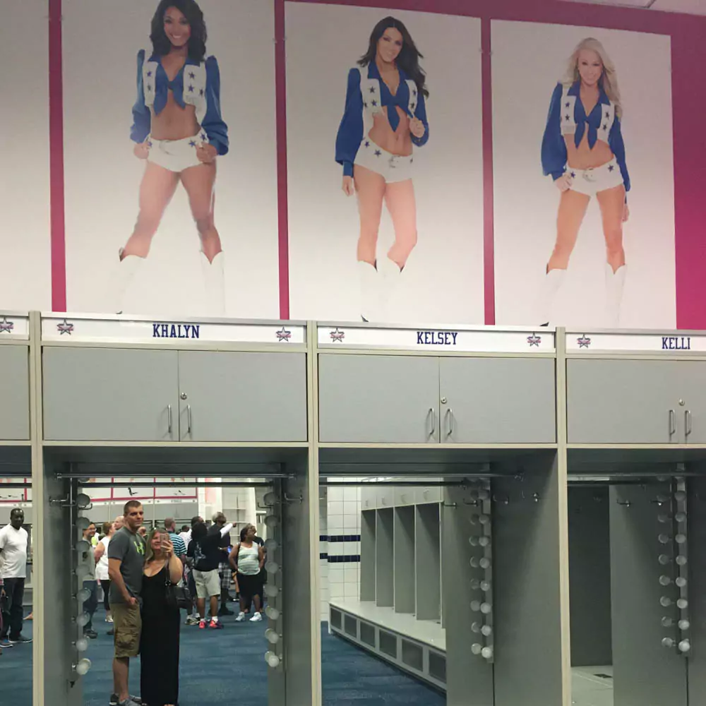 Texas Arlington AT&T Stadium Dallas Cowboys Cheerleaders Locker Room