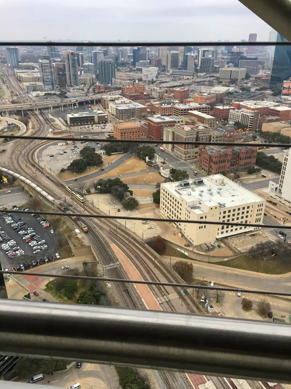 View of Dealy Plaza from the top of the reunion tower