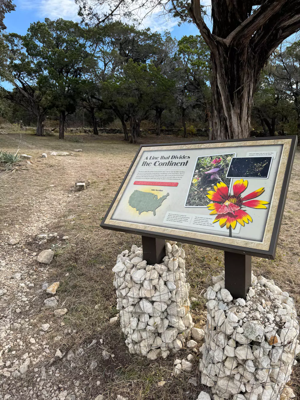 Visiting Meridian State Park in Texas: A Relaxing Getaway Meridian State Park 98th Meridian sign