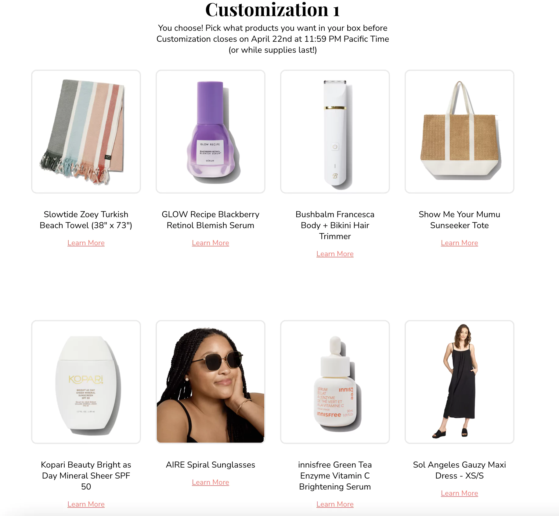 The FabFitFun Summer 2025 Box Customization 1
